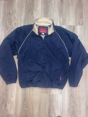 20x by wrangler Navy Windbreaker with Cream Contrast Collar